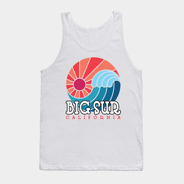 Big Sur California Wave Tank Top by Happy Shirt